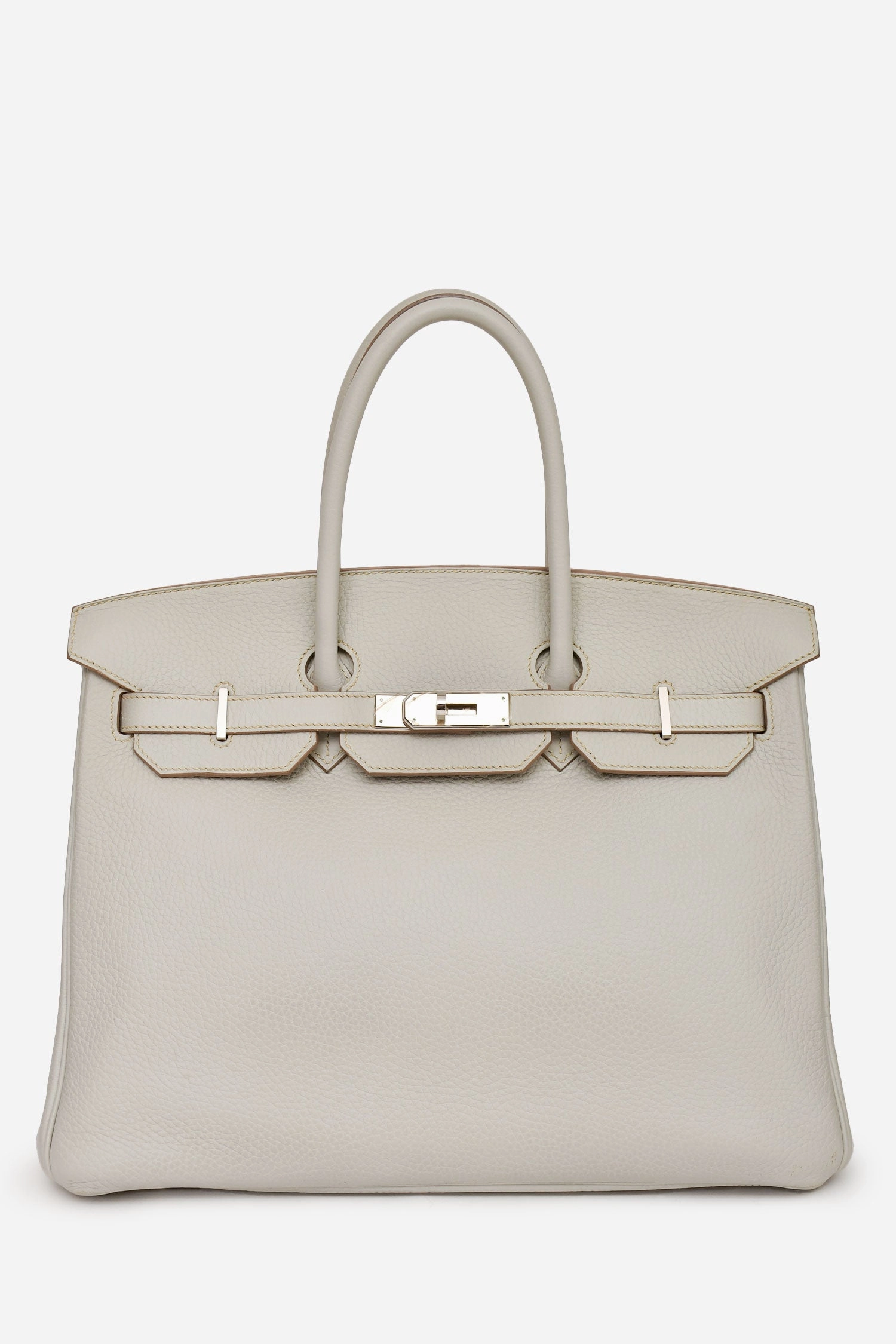 Herms 2013 Light Grey Clemence Birkin 35 PHW