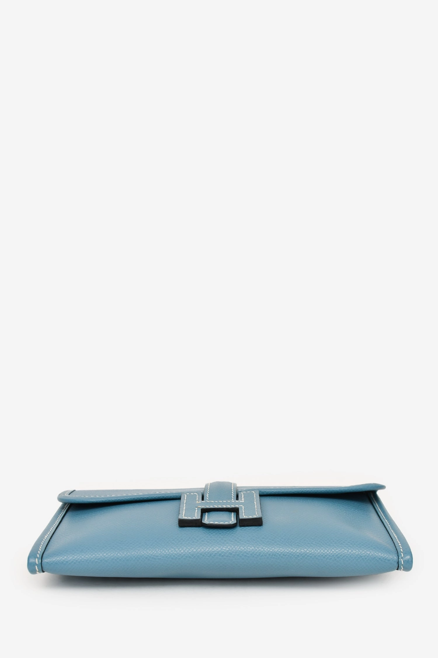 Herms 2018 Blue Jeans Epsom Leather Small Jige Clutch