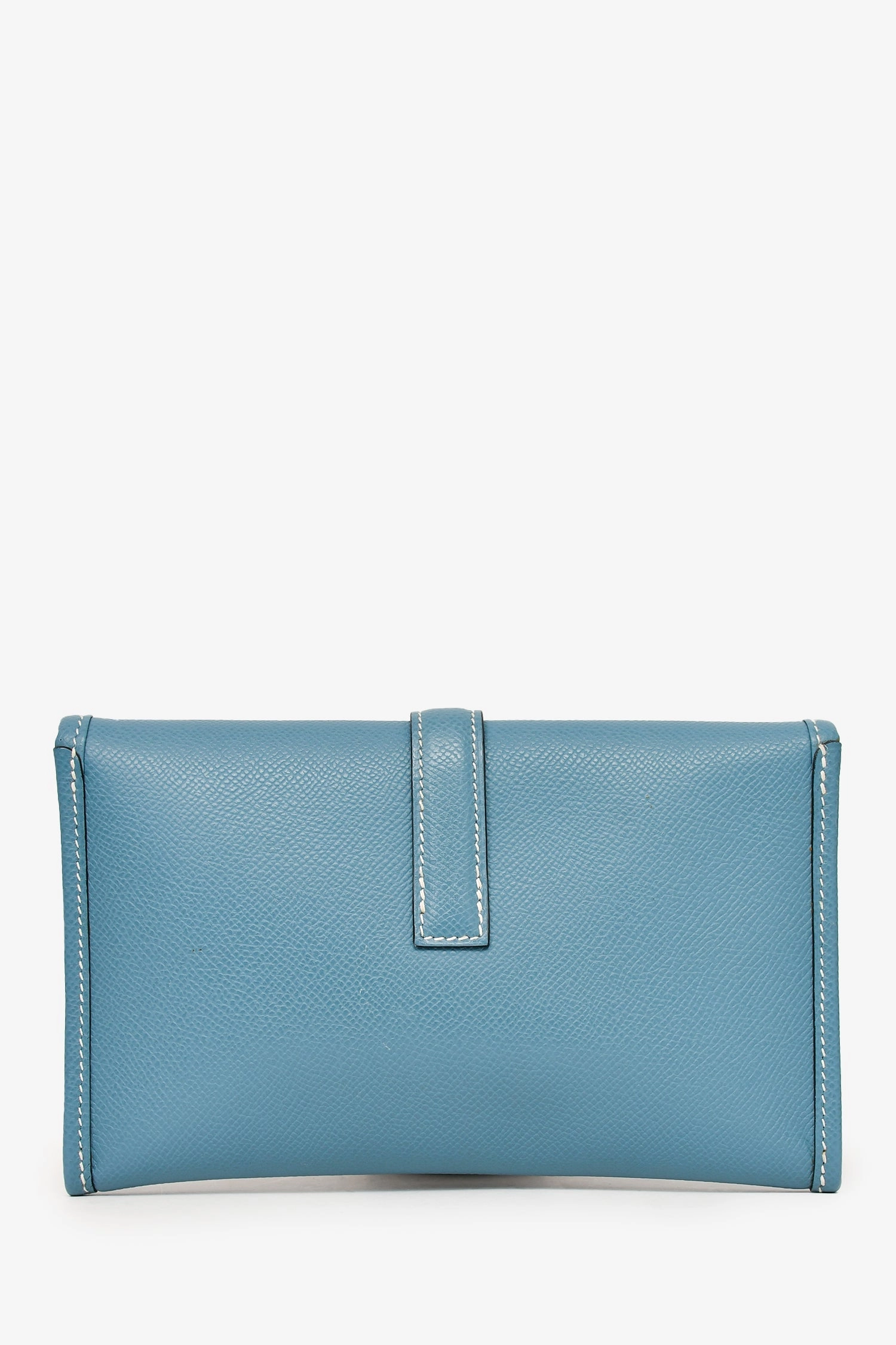 Herms 2018 Blue Jeans Epsom Leather Small Jige Clutch