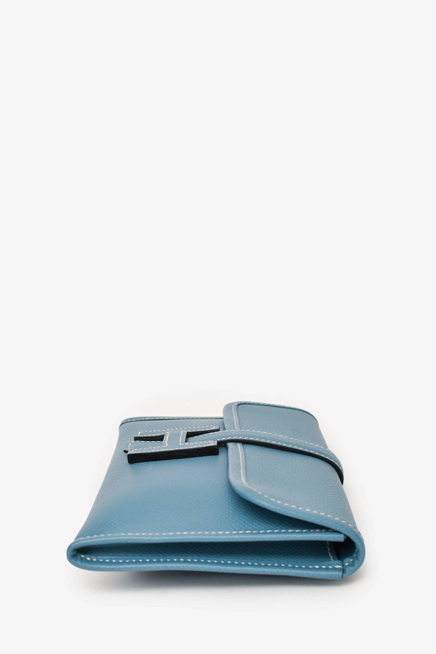 Herms 2018 Blue Jeans Epsom Leather Small Jige Clutch