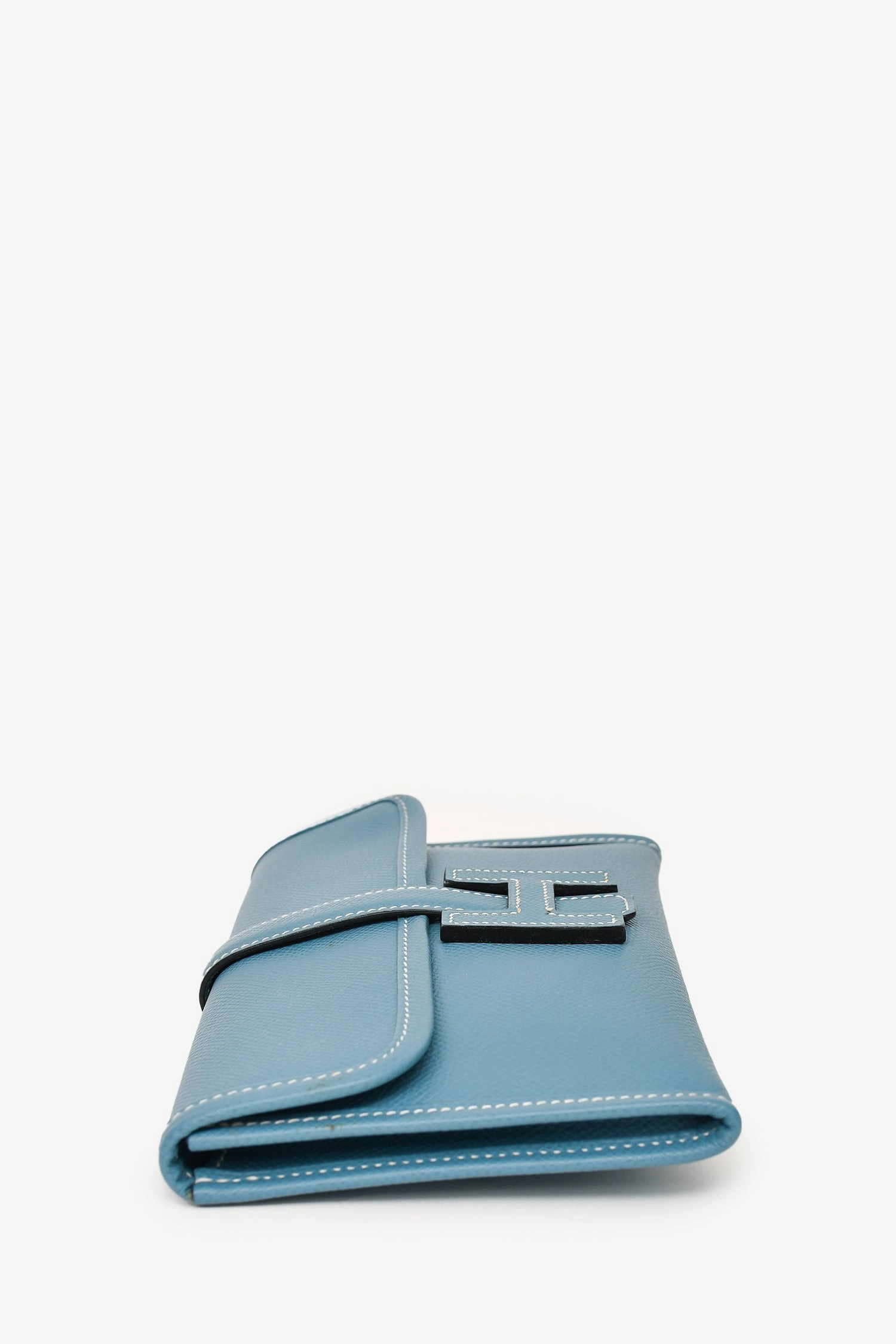 Herms 2018 Blue Jeans Epsom Leather Small Jige Clutch
