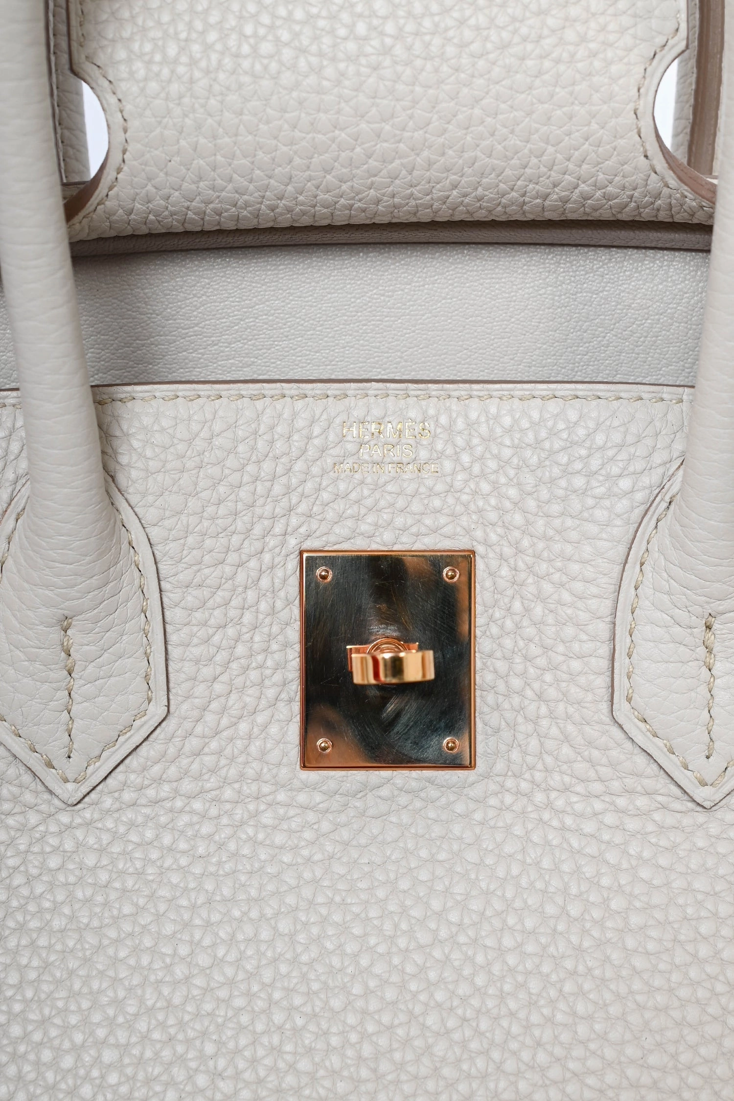 Herms 2019 Beton Clemence Leather Birkin 30
