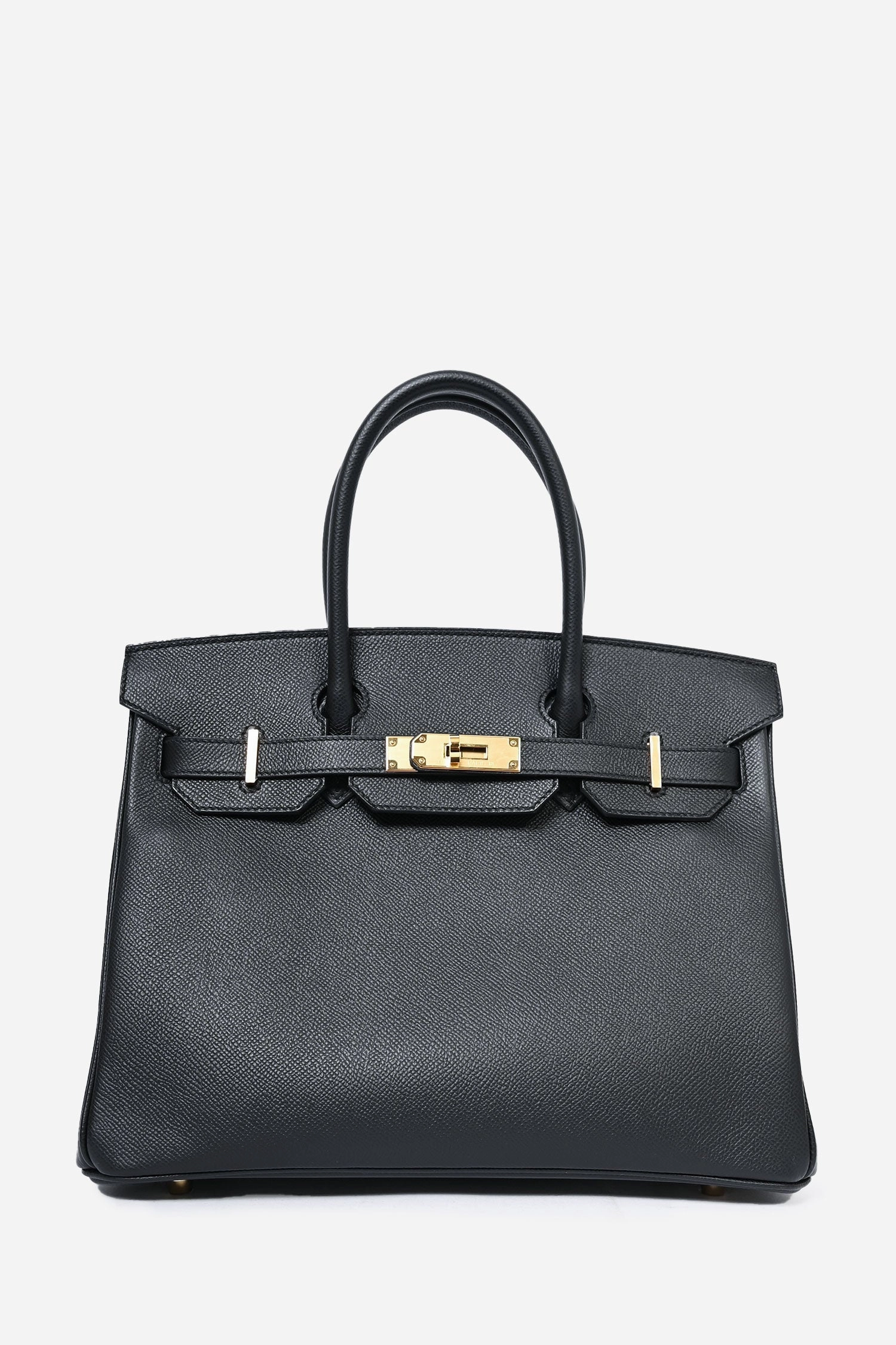 Herms 2020 Black Epsom Leather Retourne Birkin 30 GHW