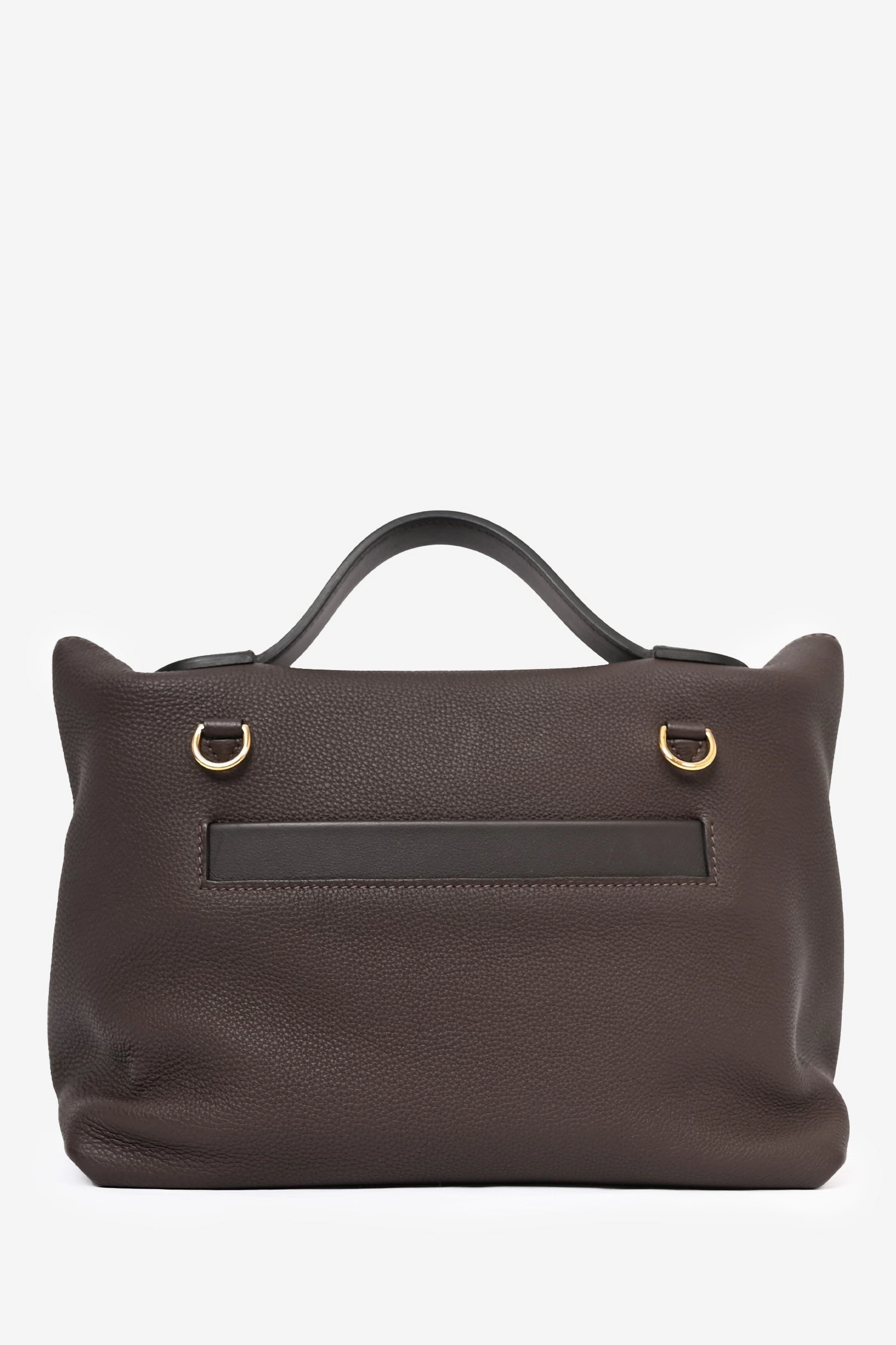 Herms 2021 Brown 'Ebene' Togo Leather/Matte Alligator Touch 24/24 29 Top Handle GHW w/ Strap