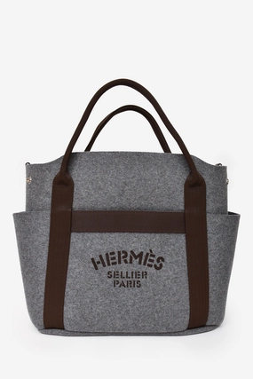 Herms 2021 Grey Felt 'The Grooming' Bag