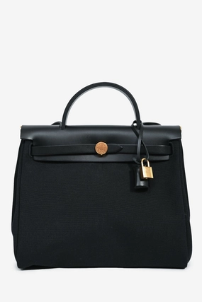 Herms 2022 Black Toile Canvas/Leather Herbag 31