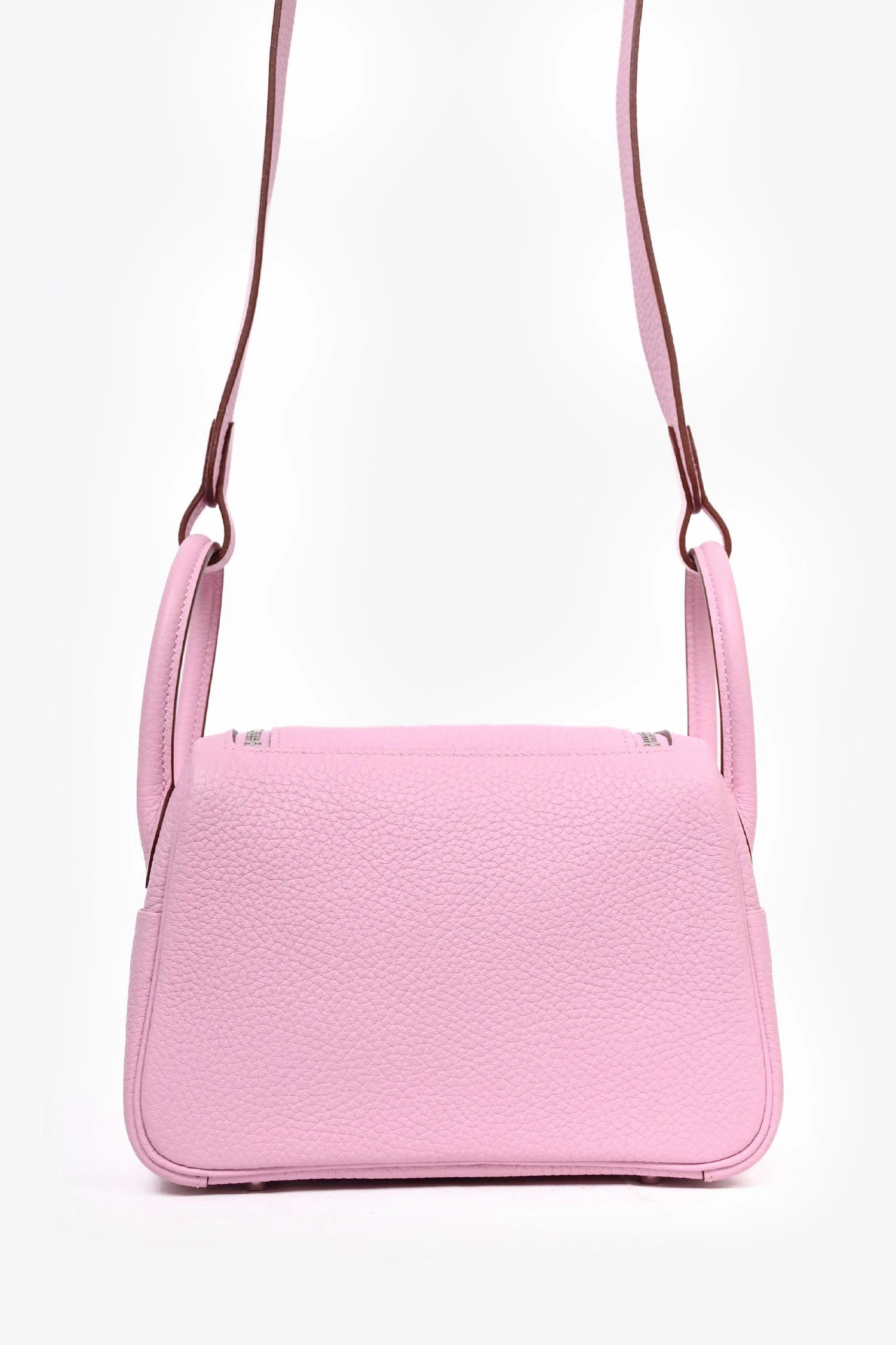 Herms 2022 Mauve Sylvestre Clemence Leather Mini Lindy