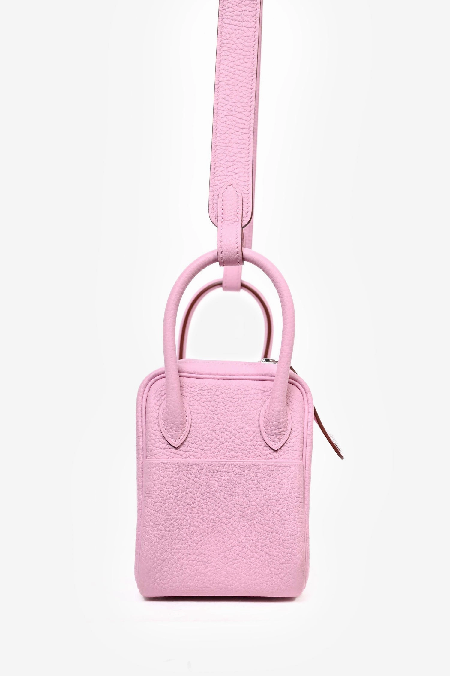 Herms 2022 Mauve Sylvestre Clemence Leather Mini Lindy