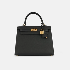 Herms - Kelly 25 - Noir Epsom GHW - 2025 - Brand New