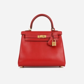 Herms - Kelly 25 - Rouge Vif Tadelakt GHW - Pre-Loved - 2021