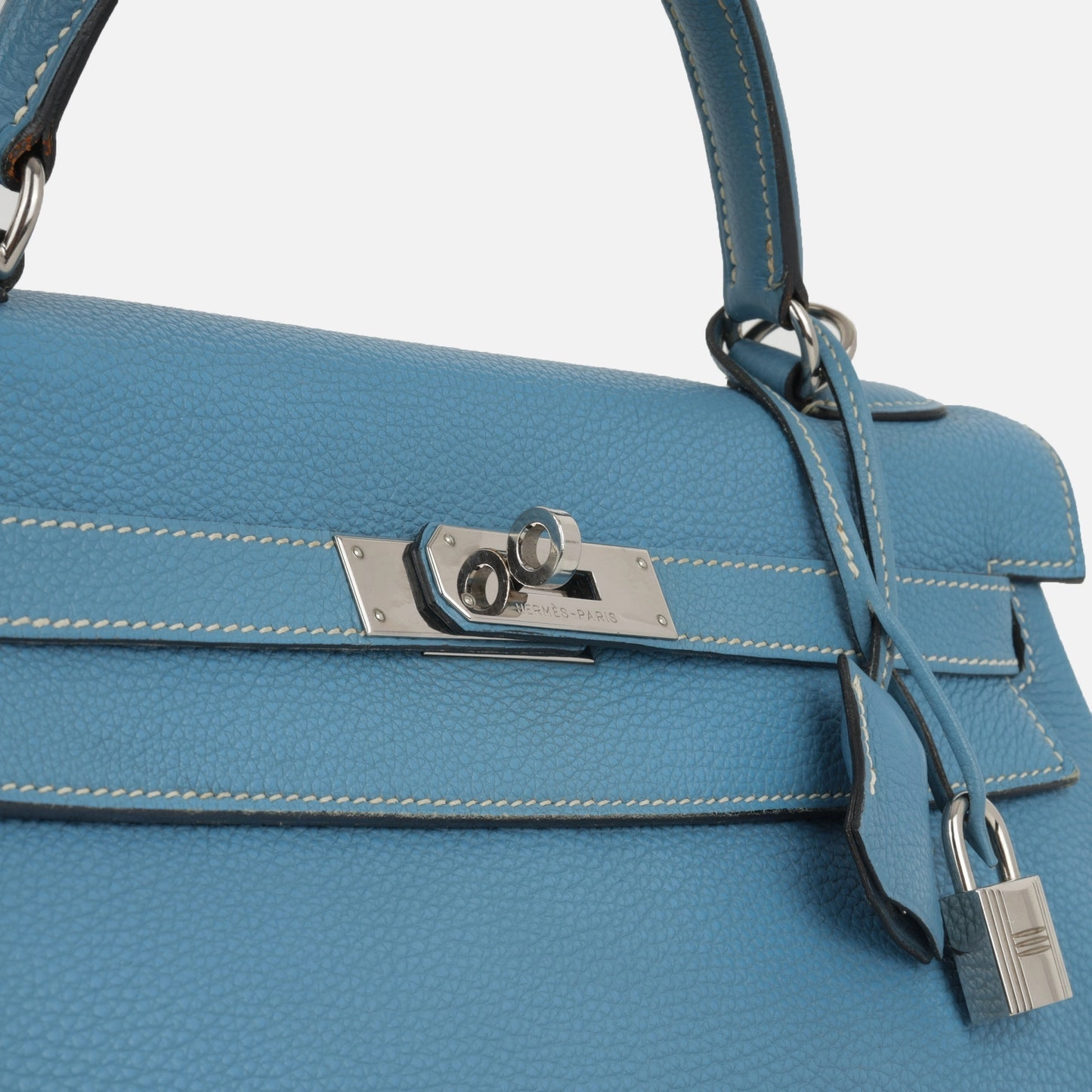 Herms - Kelly 32 - Blue Jean Clemence Leather PHW - 2003 - Pre-Loved