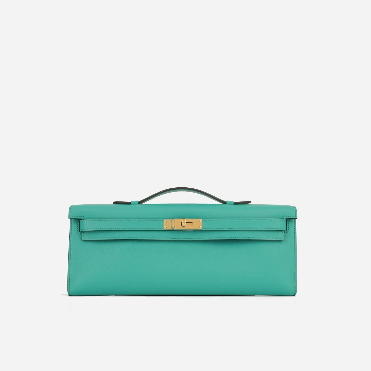Herms - Kelly Cut Clutch - Bleu Paon Swift Leather GHW - Unused - 2016