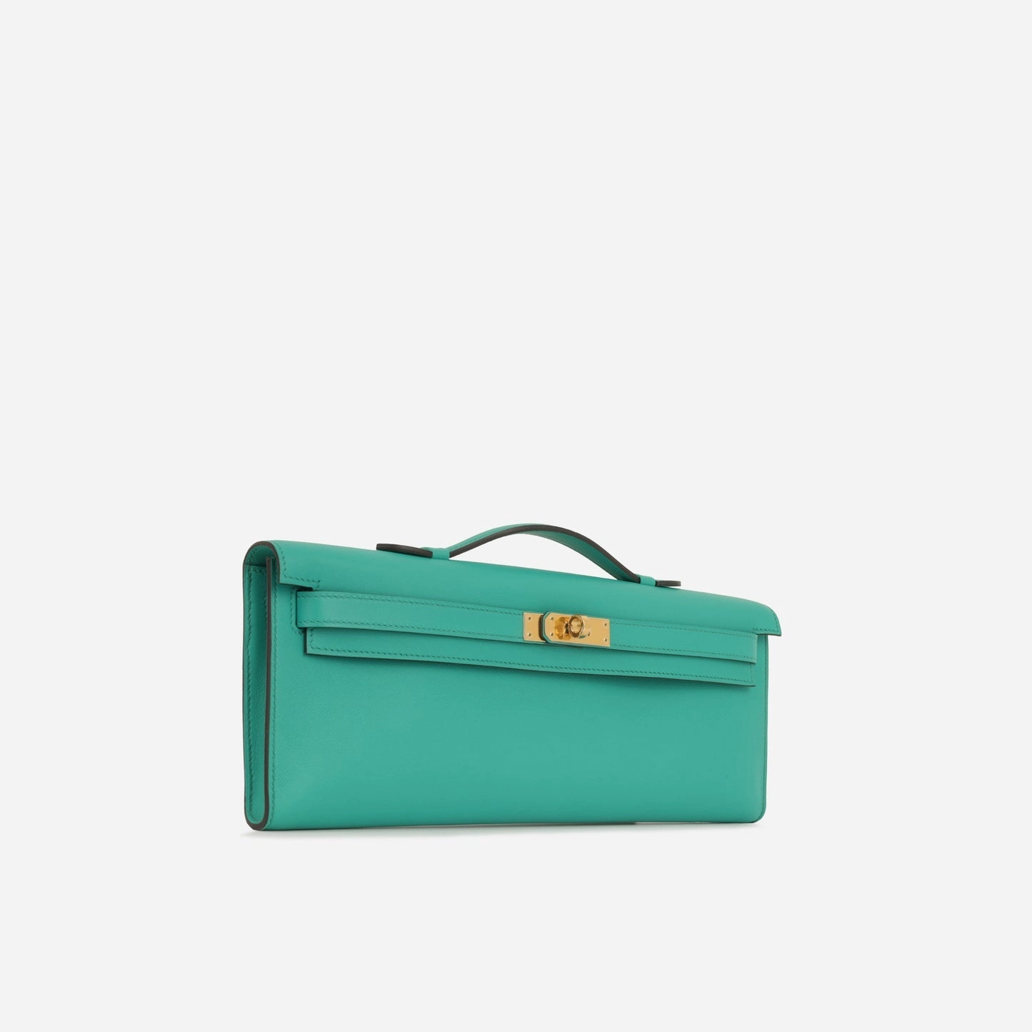 Herms - Kelly Cut Clutch - Bleu Paon Swift Leather GHW - Unused - 2016