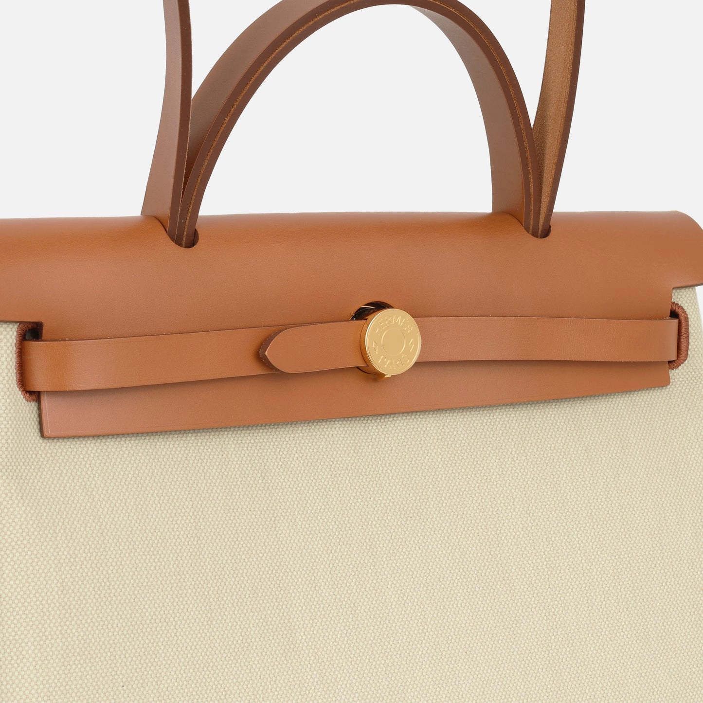 Herms Herbag 31 Beton Canvas/ Fauve Hunter GHW (NWT)