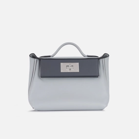 Herms Hermes - 24/24 - 21 - Bleu Glacier Evercolor / Ardoise Swift PHW - Brand New