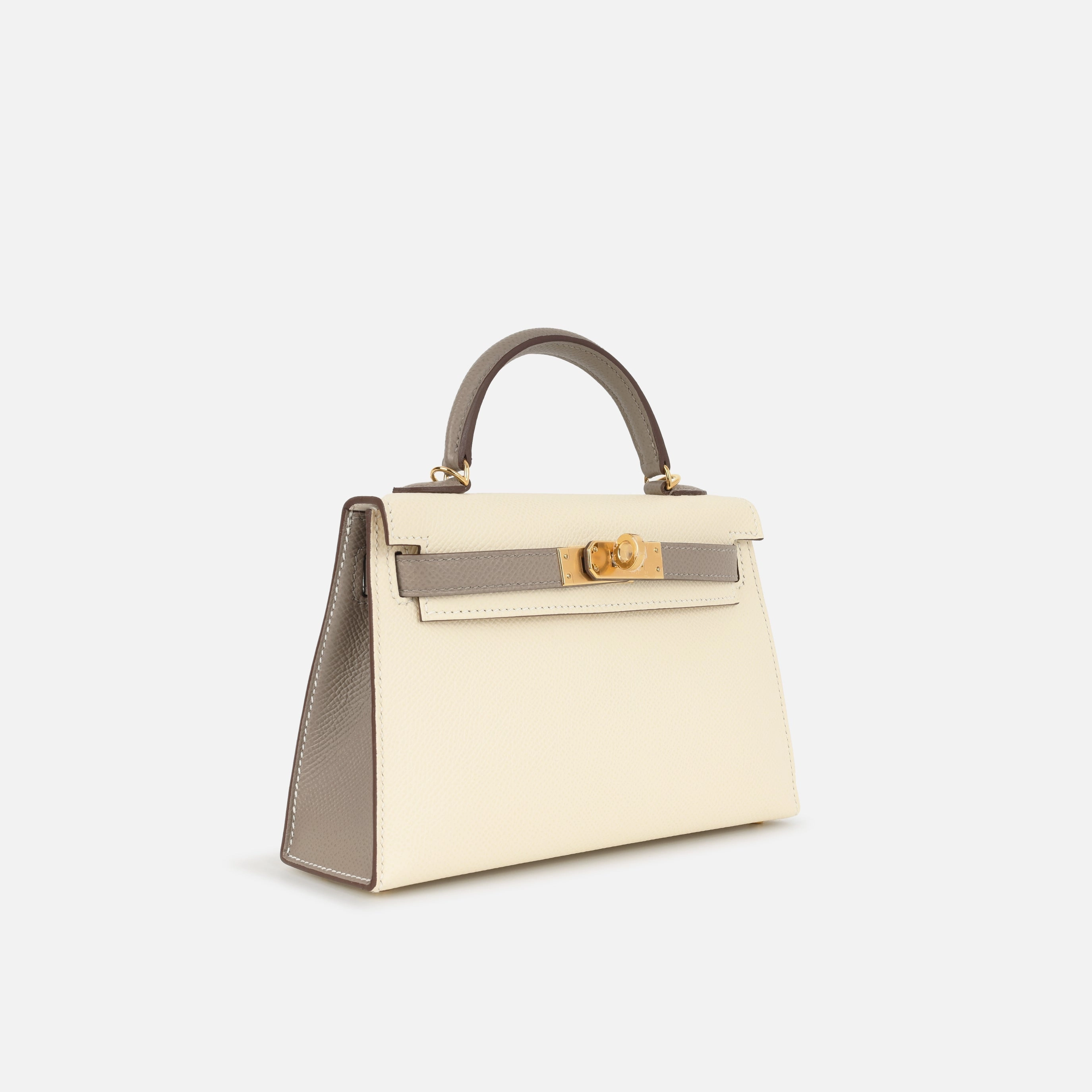 Herms HSS Mini Kelly - Nata / Gris Asphalt
