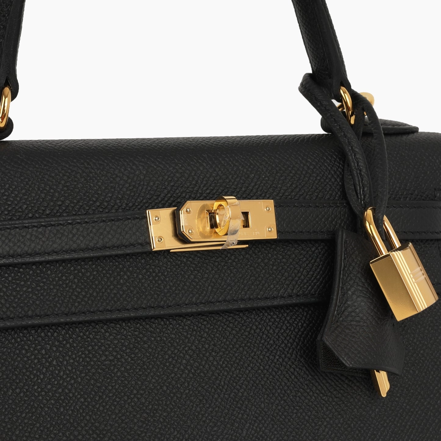 Herms Kelly 25 Noir Epsom GHW (NWT)