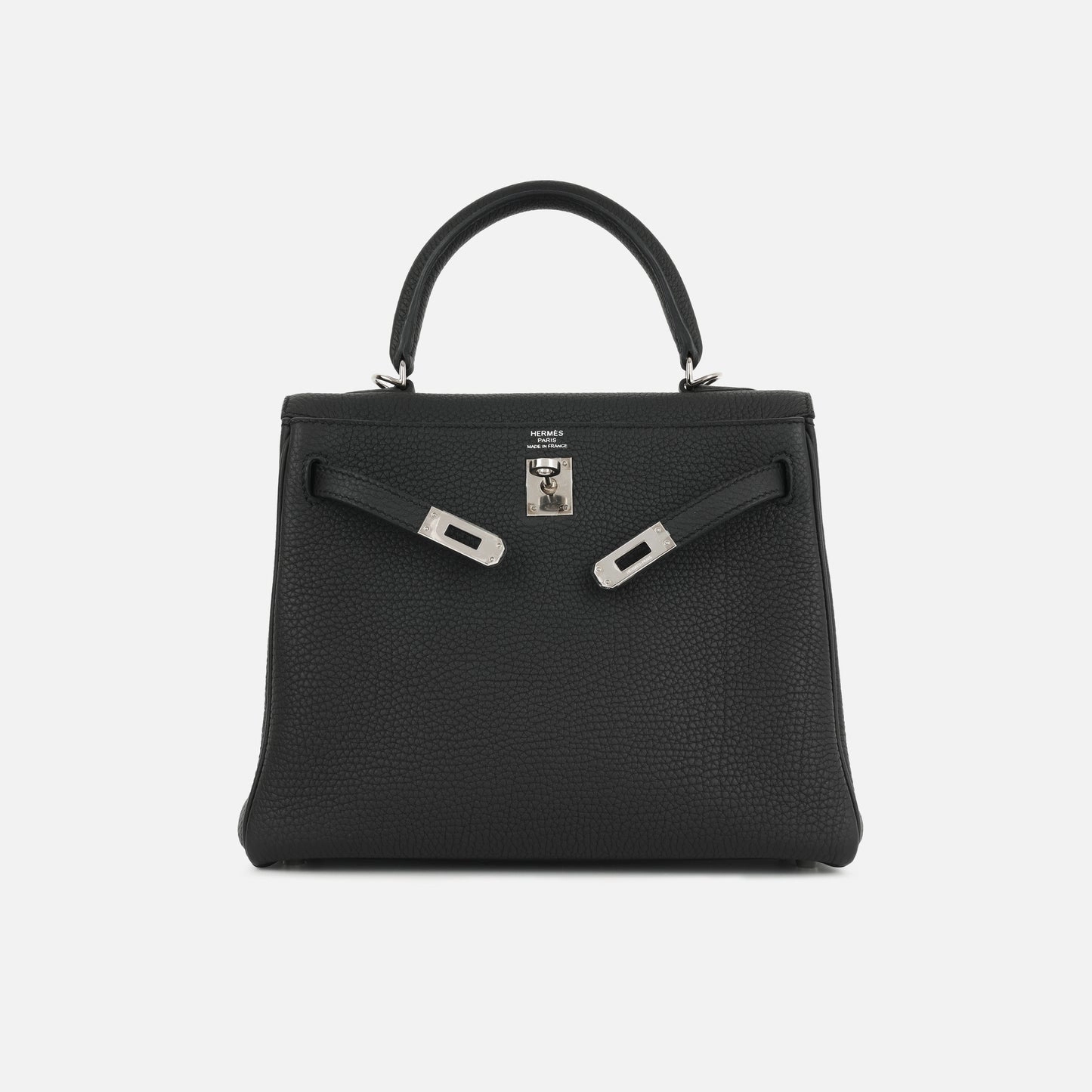 Herms Kelly 25 Noir Togo PHW