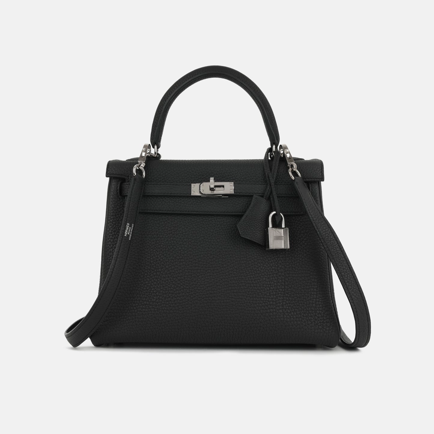 Herms Kelly 25 Noir Togo PHW