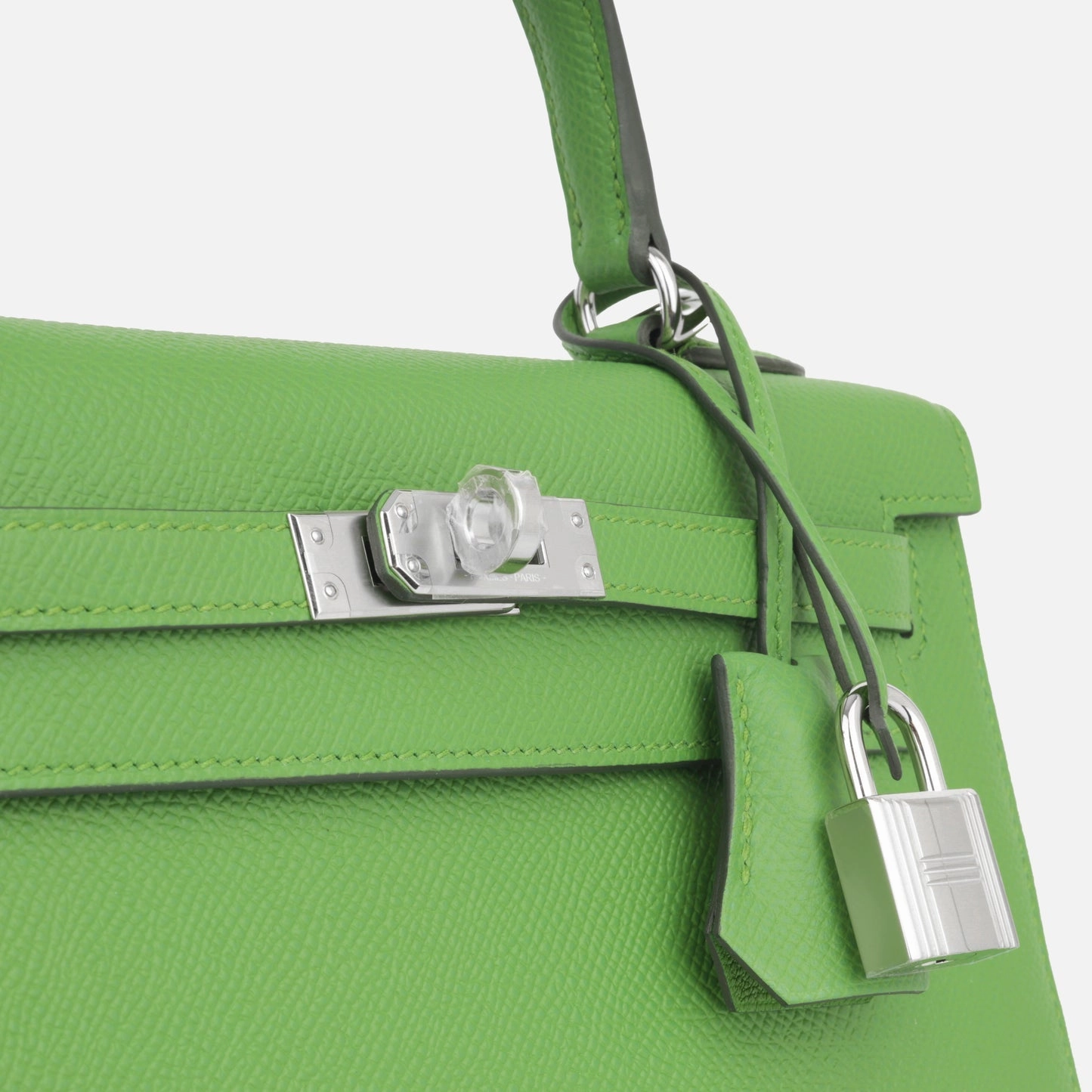 Herms Kelly 25 Vert Yucca Epsom PHW (NWT)