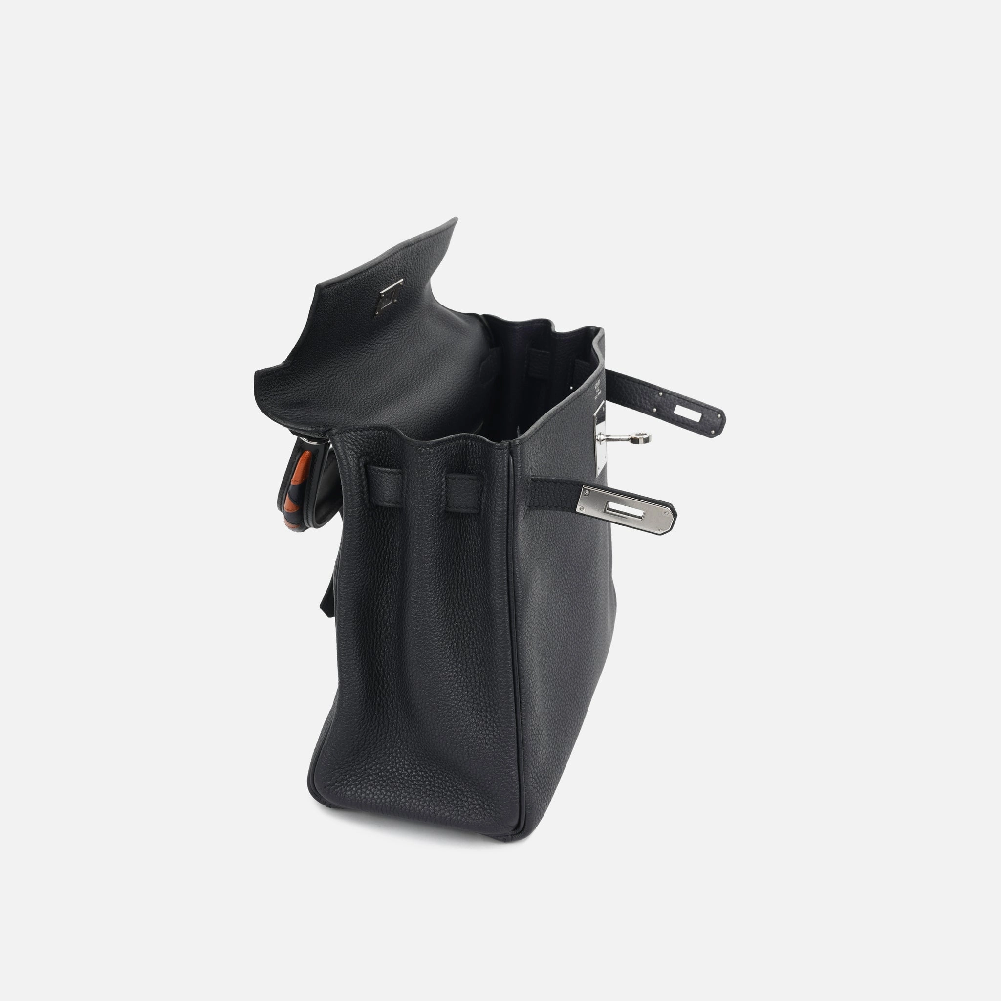 Herms Kelly 28 Au Galop - Bleu Indigo / Cuivre Togo