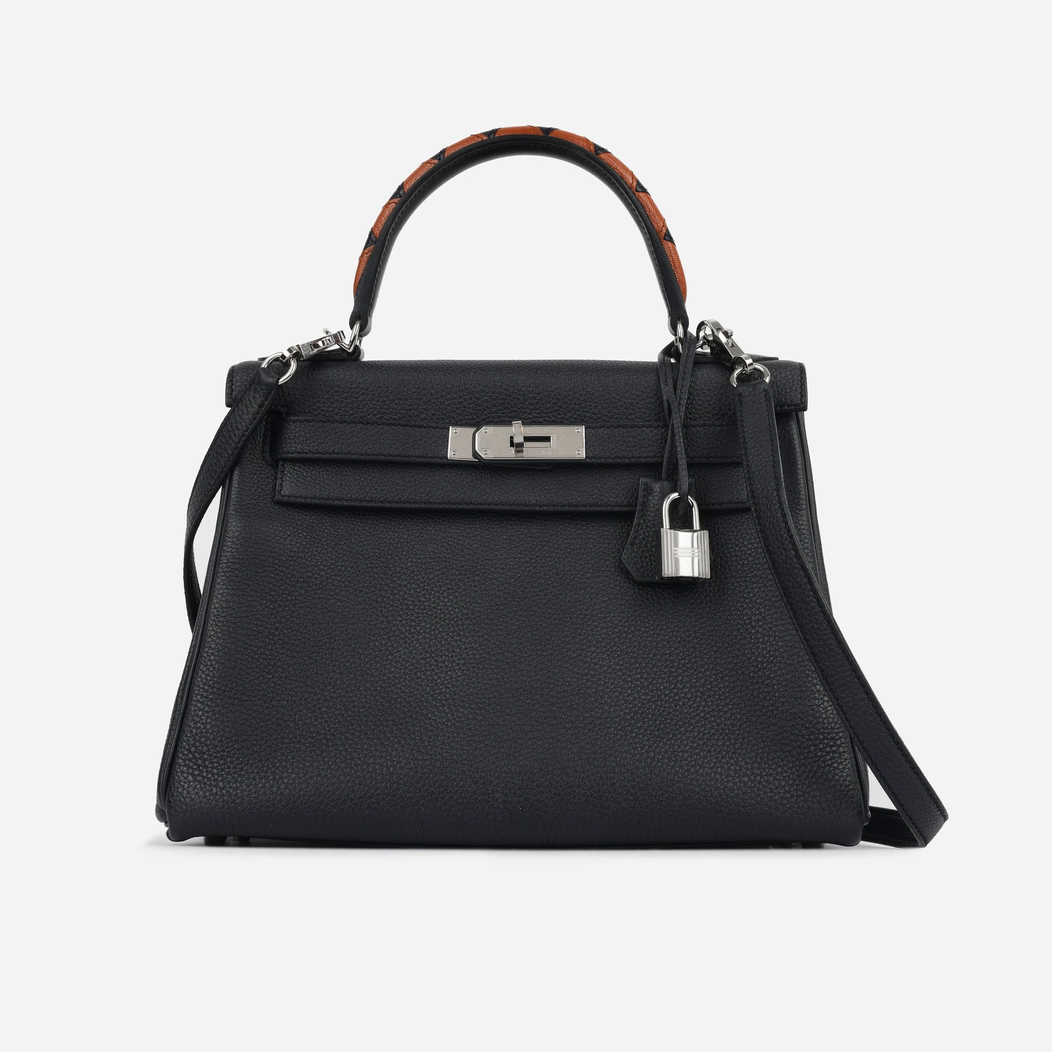 Herms Kelly 28 Au Galop - Bleu Indigo / Cuivre Togo