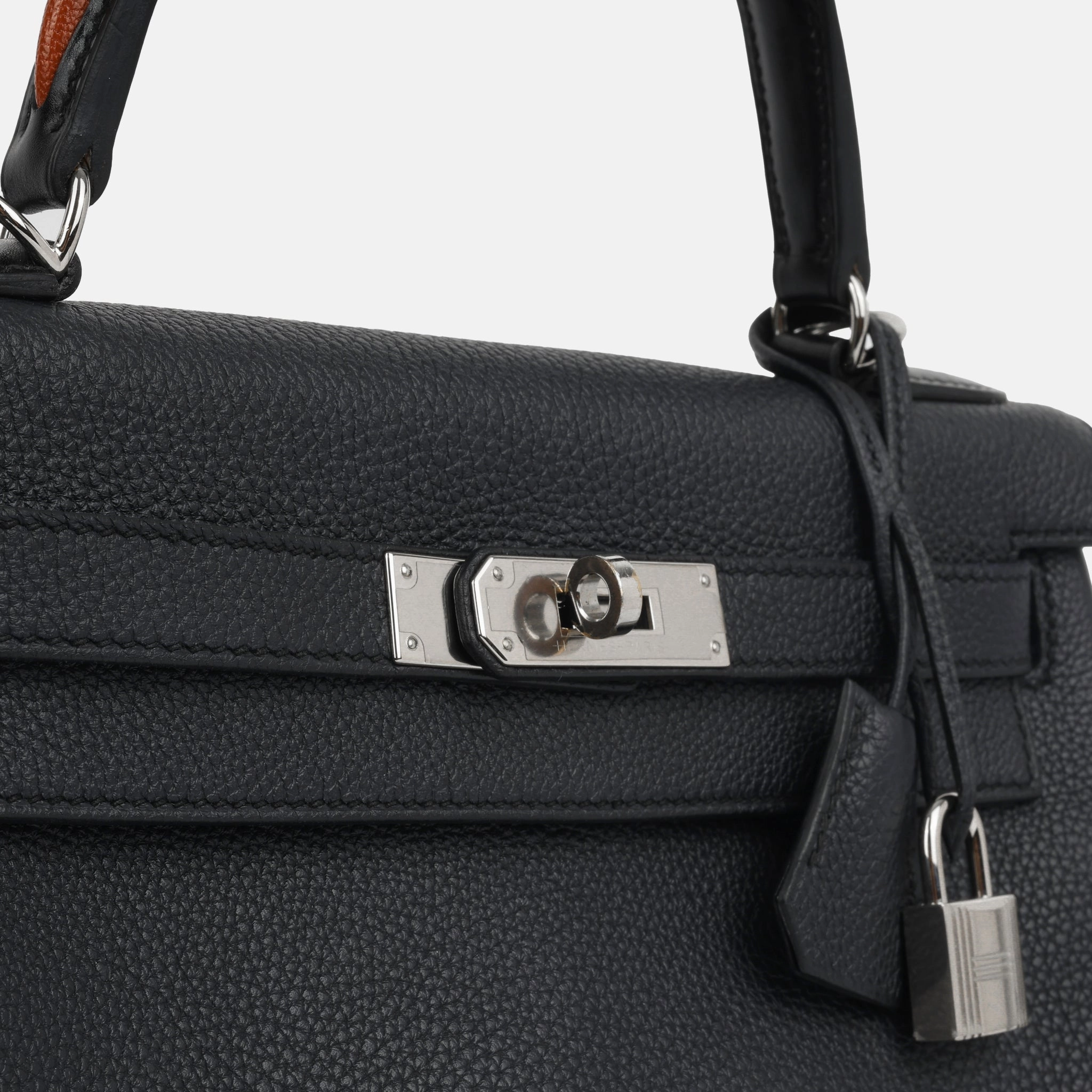 Herms Kelly 28 Au Galop - Bleu Indigo / Cuivre Togo