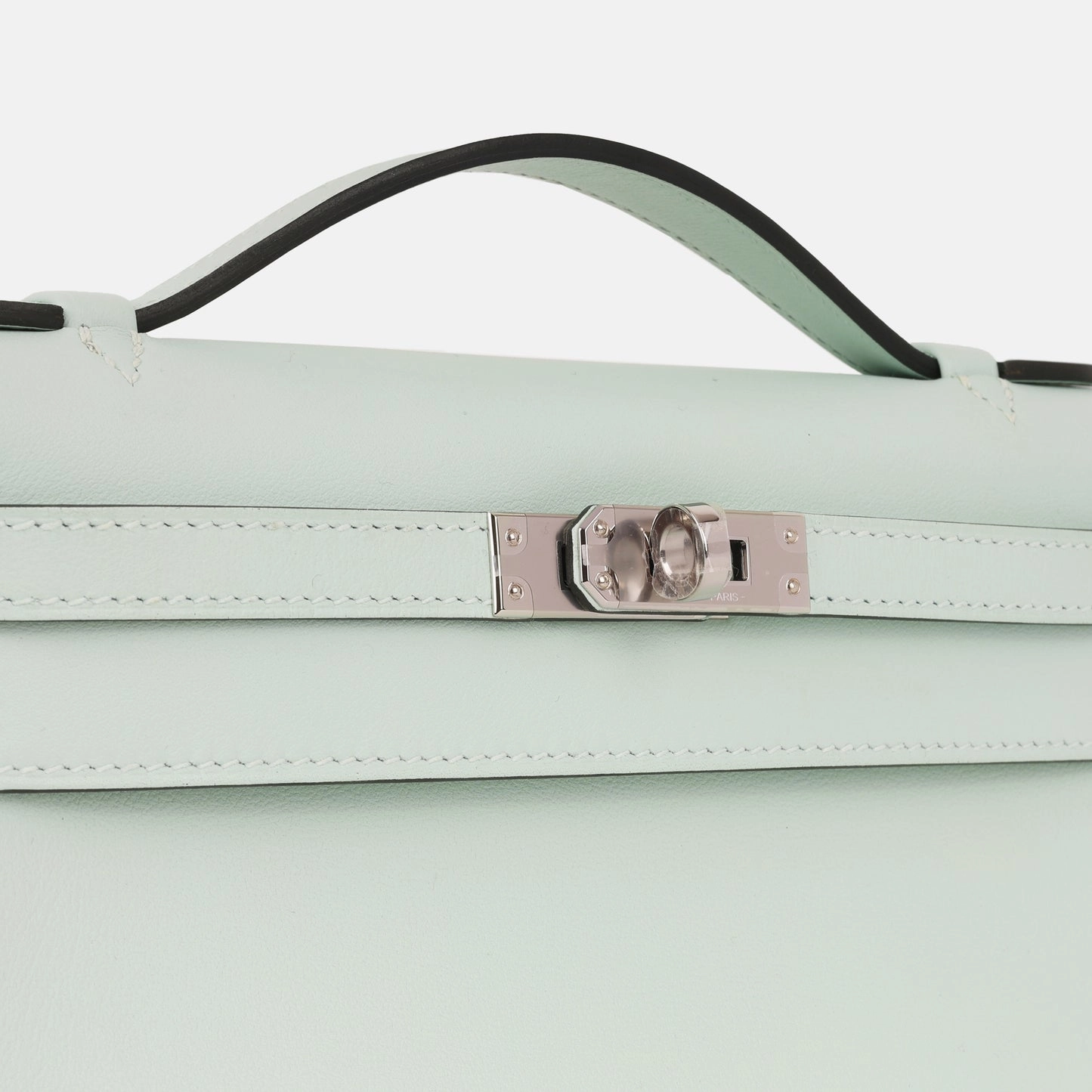 Herms Kelly Pochette Vert Peppermint Swift PHW (NWT)