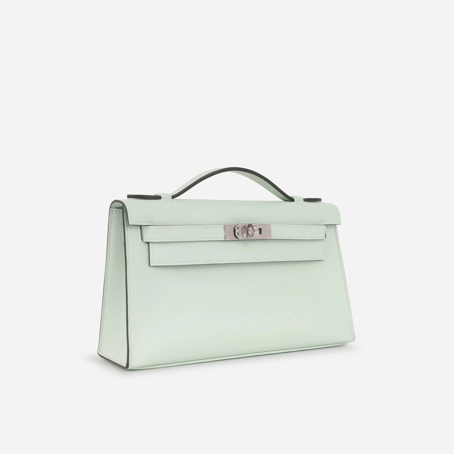 Herms Kelly Pochette Vert Peppermint Swift PHW (NWT)