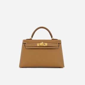 Herms Mini Kelly Gold Epsom GHW (NWT)