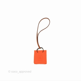 Herms Orange Shopping Bag Charm