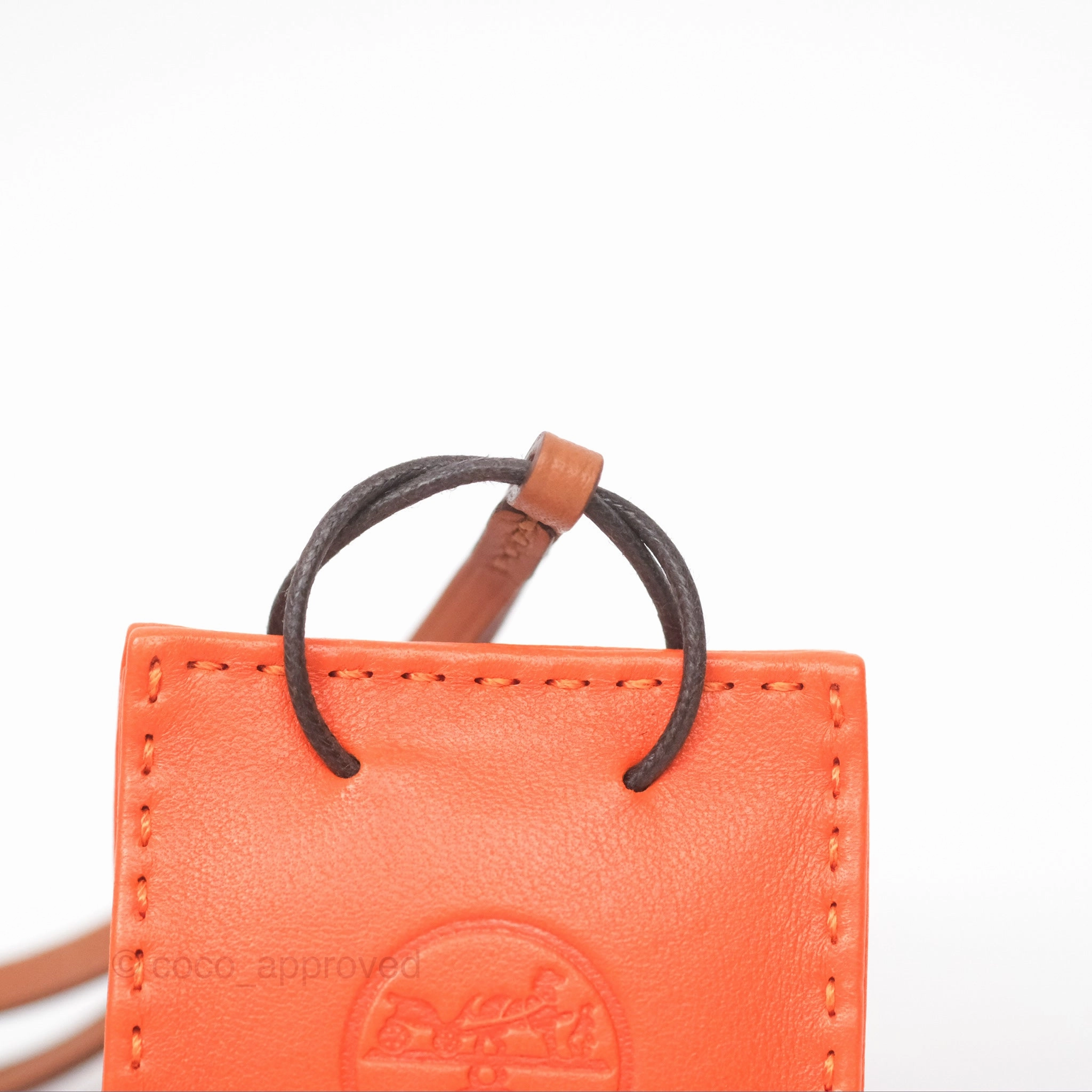 Herms Orange Shopping Bag Charm