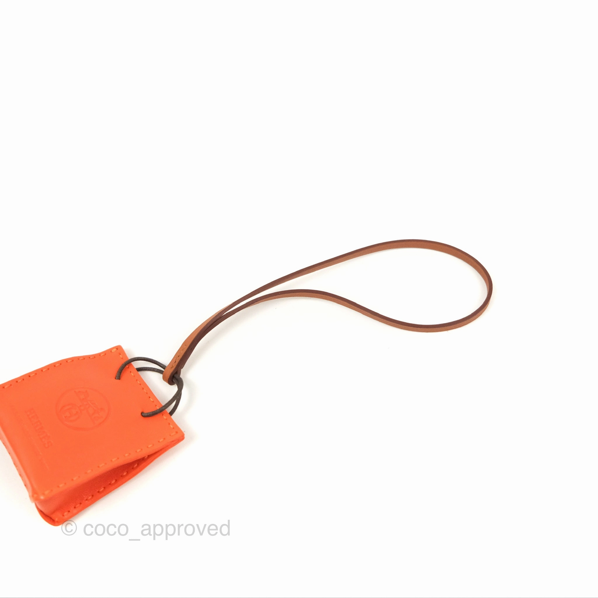 Herms Orange Shopping Bag Charm