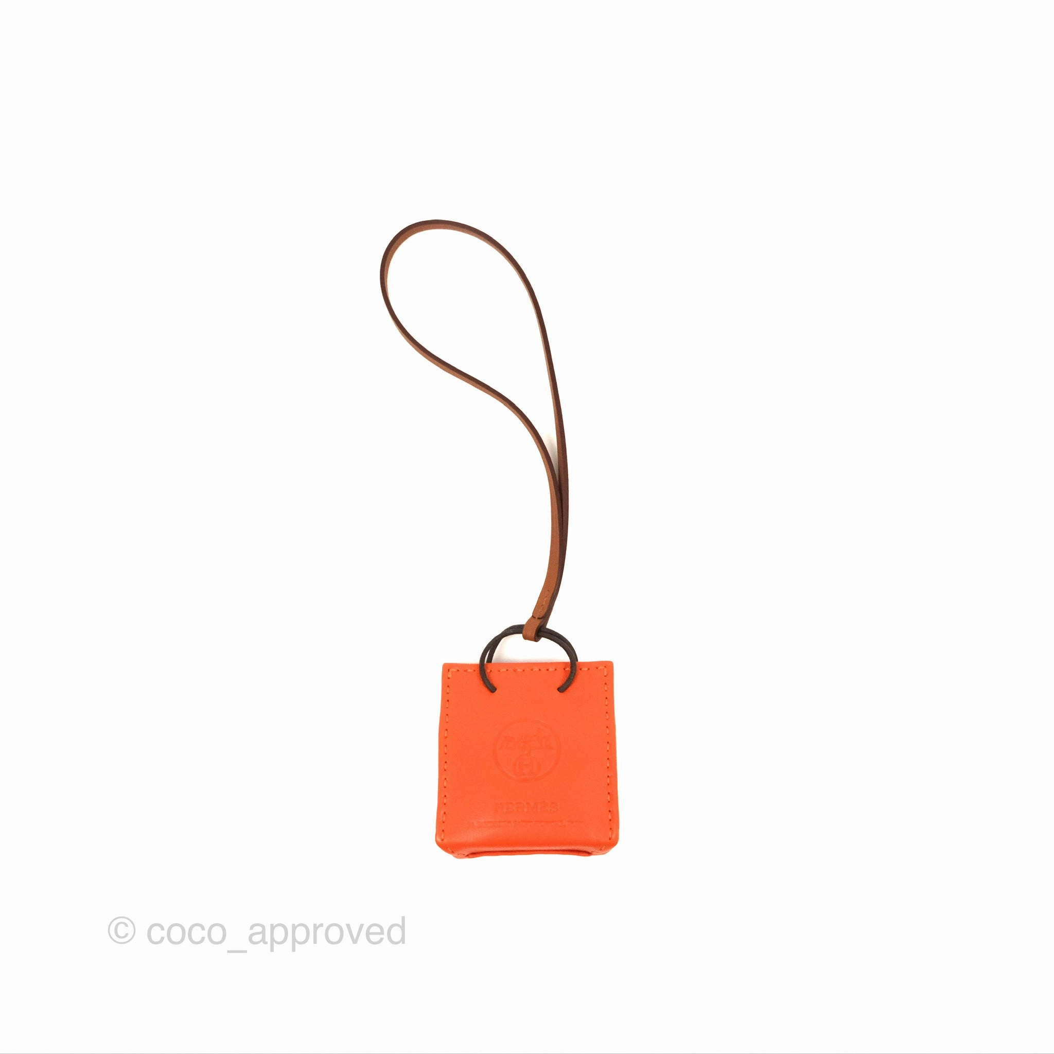 Herms Orange Shopping Bag Charm