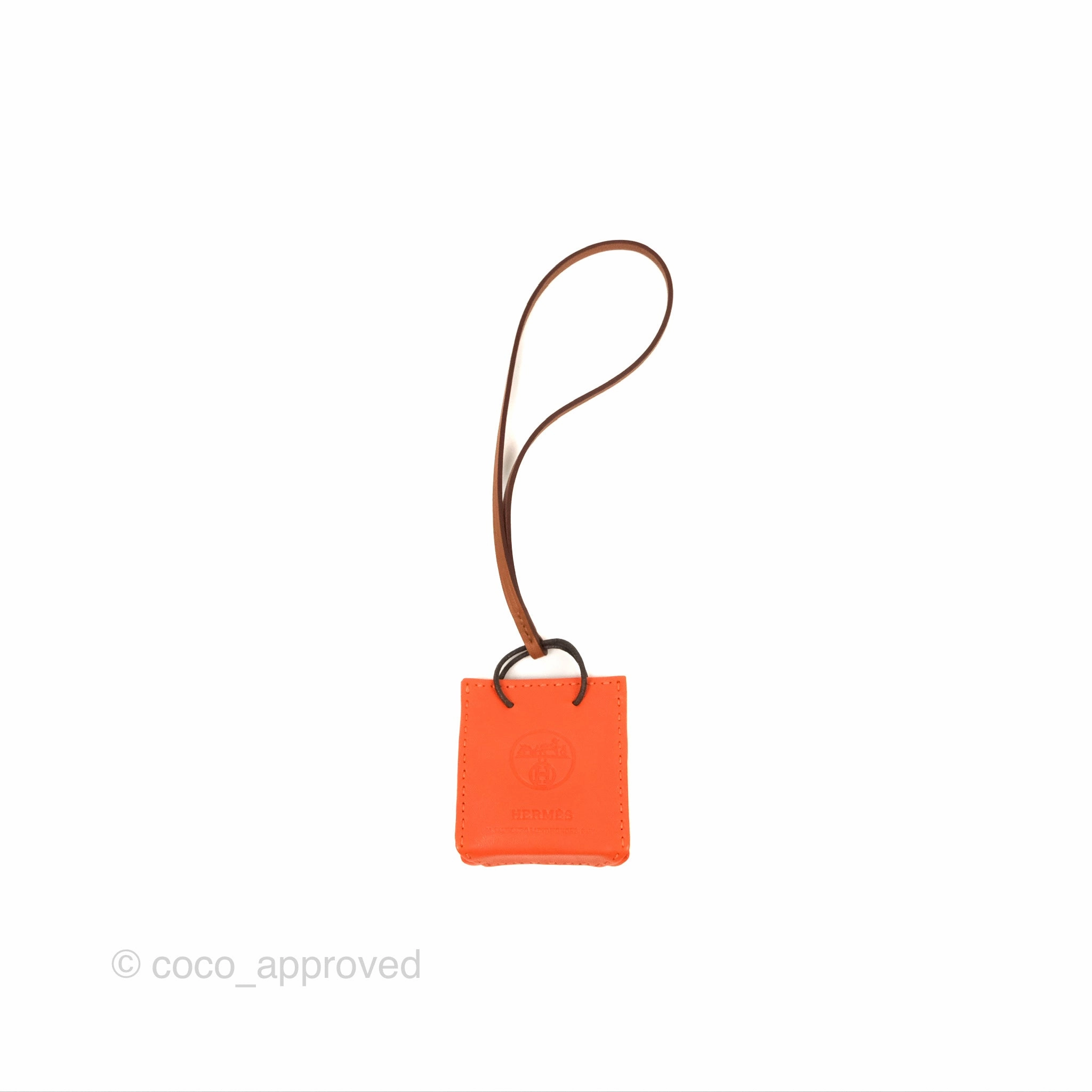 Herms Orange Shopping Bag Charm