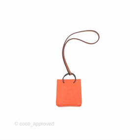 Herms Orange Shopping Bag Charm