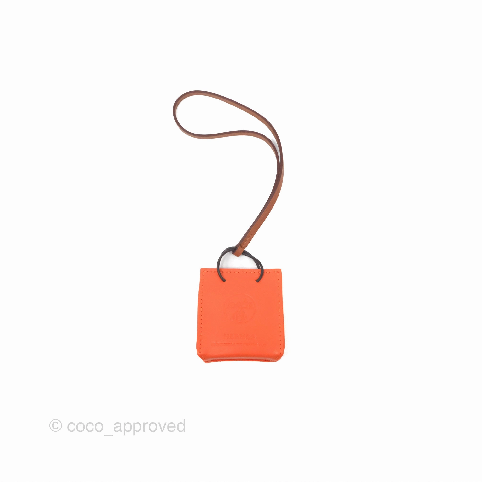 Herms Orange Shopping Bag Charm