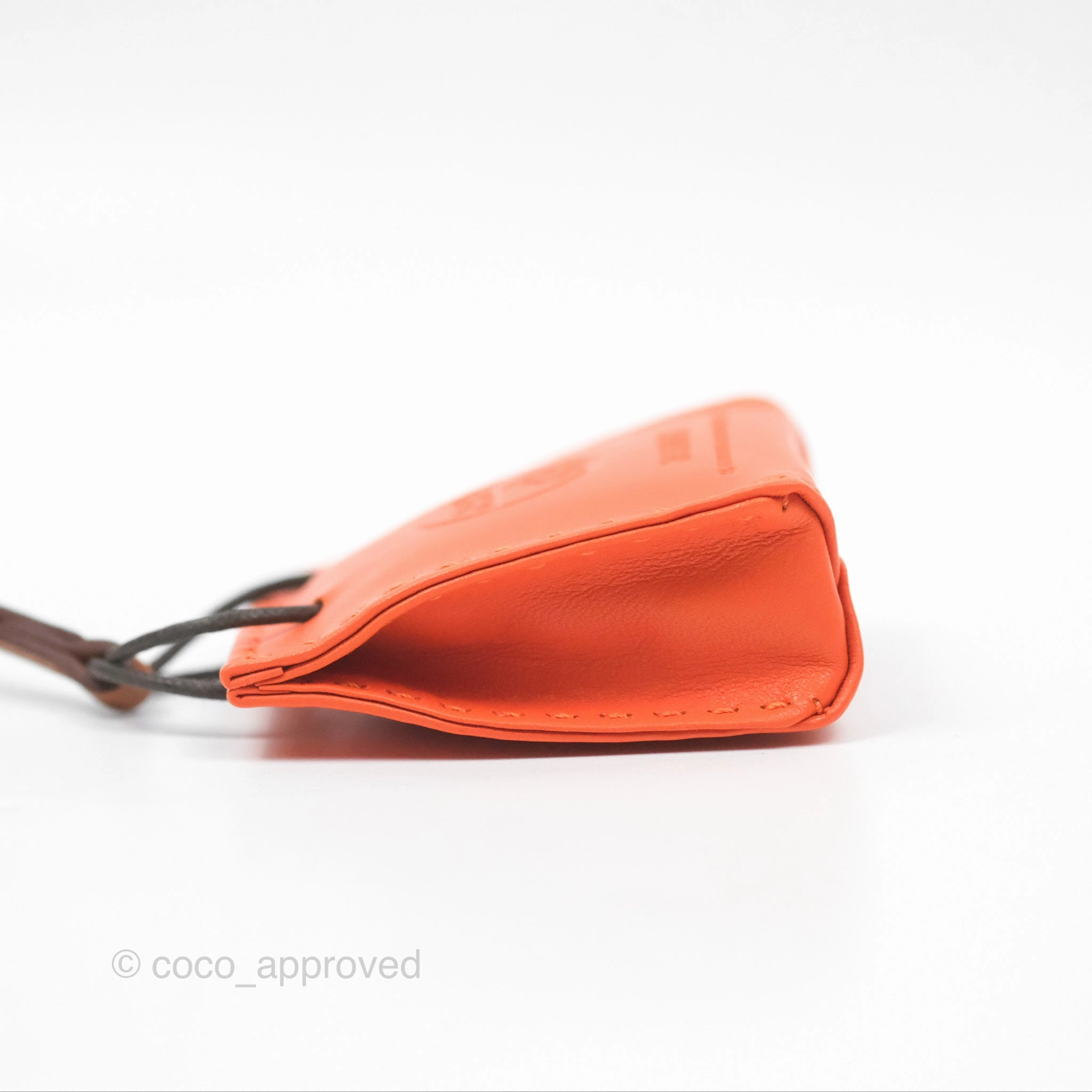Herms Orange Shopping Bag Charm