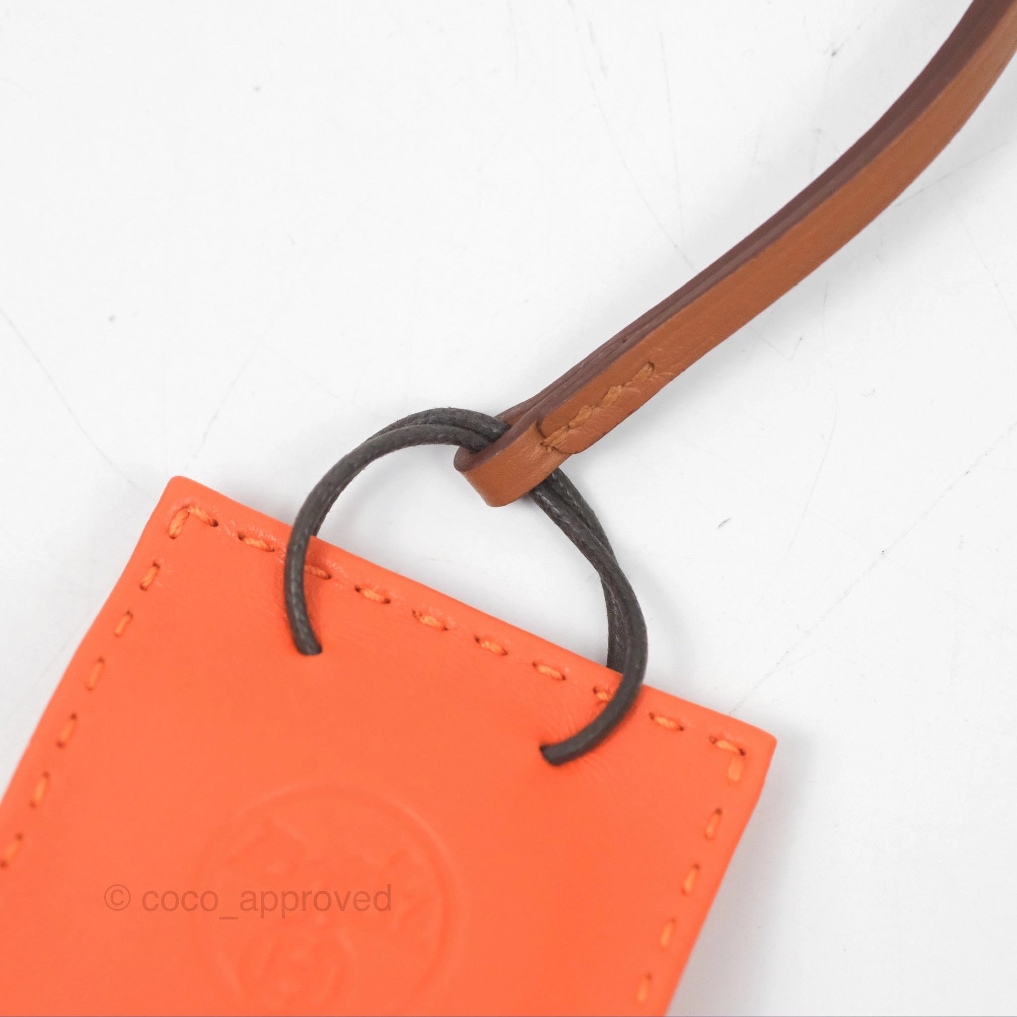 Herms Orange Shopping Bag Charm