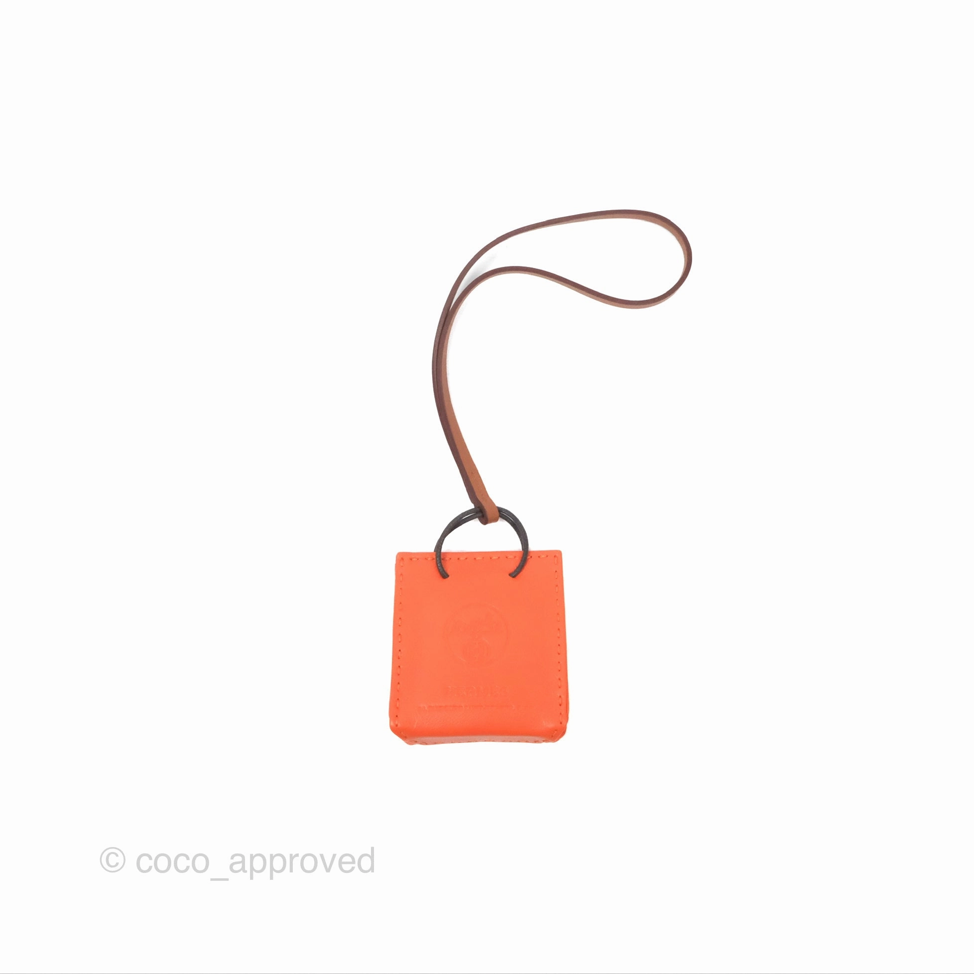 Herms Orange Shopping Bag Charm
