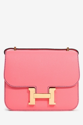 Herms Pink Leather Constance 18