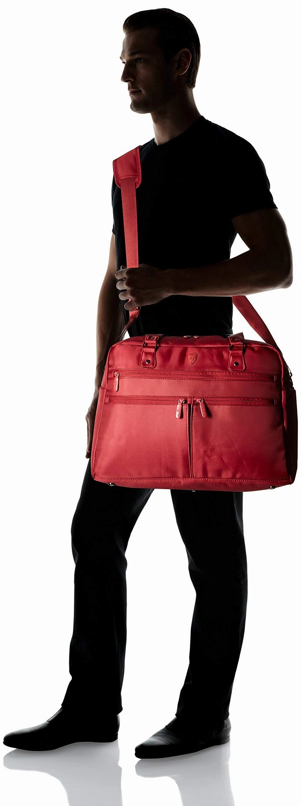 Heys America Unisex Hilite Multi-Zip Boarding Duffel with RFID Red Duffel Bag (Red)