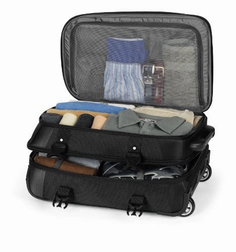 High Sierra 57018-1041 At7 Rolling Upright Duffel Bag, Black, 22-Inch