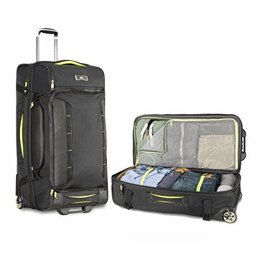 High Sierra At8 Wheeled Upright Duffel Bag, Black/Zest, 32"