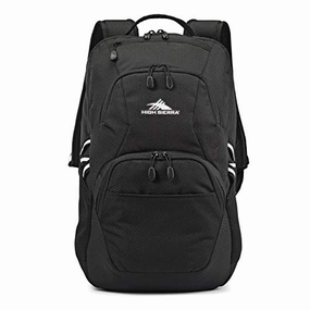 High Sierra Swoop SG Kids College School Backpack Book Bag Travel Laptop Bag with Drop Protection Pocket, Tablet Sleeve, and 360 Reflectivity, Black