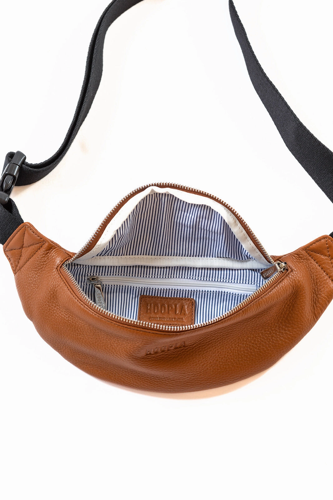 HOOPLA LEATHER CROSSBODY BUM BAG TAN