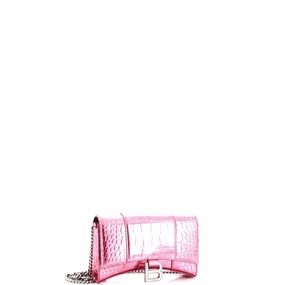 Hourglass Chain Crossbody Bag Leather