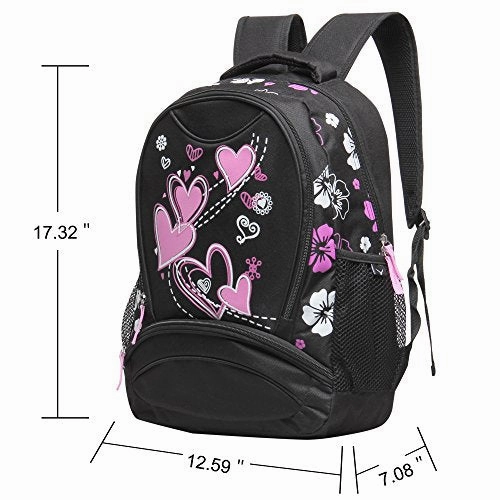 Hynes Eagle Sweetheart Pattern Kids Backpack Black