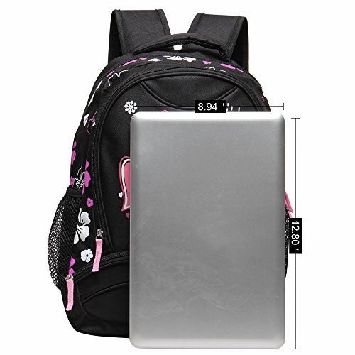 Hynes Eagle Sweetheart Pattern Kids Backpack Black