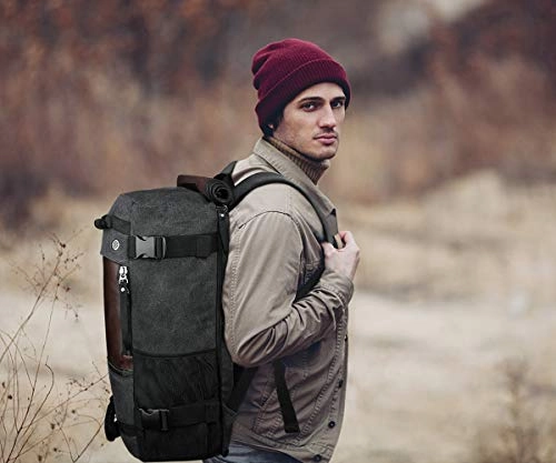 Ibagbar Canvas Backpack Travel Bag Hiking Bag Rucksack Duffel Bag Laptop Backpack Computer Bag